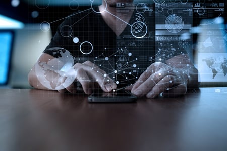 Businessman hand using mobile phone with digital layer effect as business strategy concept-Mar-24-2023-08-49-26-4065-AM