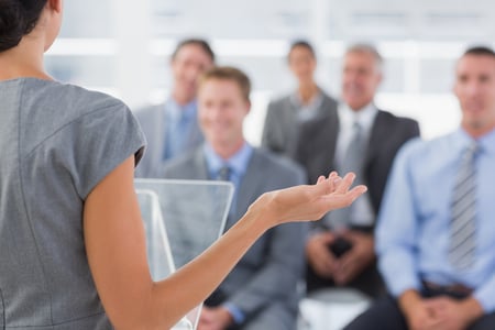 Businesswoman doing conference presentation in meeting room-2