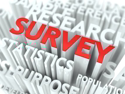 Survey Concept. The Word of Red Color Located over Text of White Color.-1